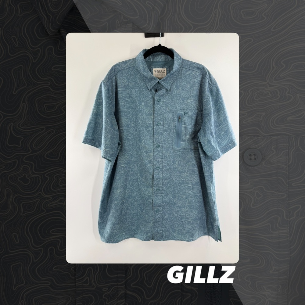EUC Gillz Blue Wavy Fishing Shirt
